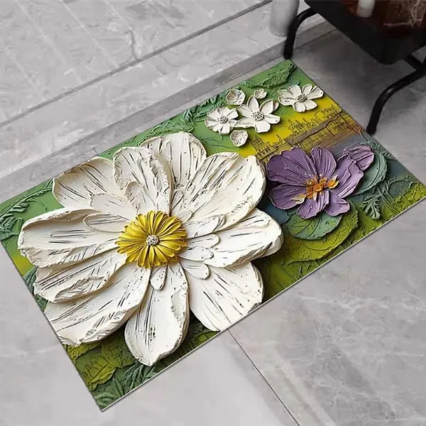 MATA ŁAZIENKOWA 3D KWIATY WODOODPORNA